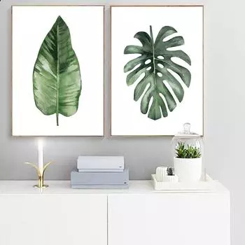 НАДЕЖНЫЕ ИСКУССТВА зеленые растения фотографии плакаты в скандинавском стиле и принты холст настенная живопись для гостиной декоративные картины 21cm30cm NoFrame