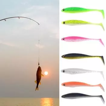 Надежные рыболовные приманки Vivid Body T-Tail Fishing A зелёный