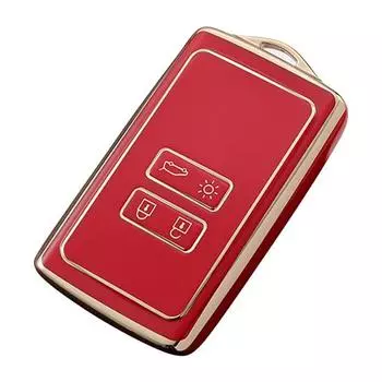 Надежный автомобильный ключ, износостойкий сменный чехол, легкие кнопки, 4 дистанционных брелока, чехол для Renault красный