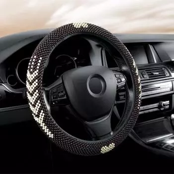 Надежный чехол на колесо автомобиля, украшенный бисером, удобная защита ручки B бежевый