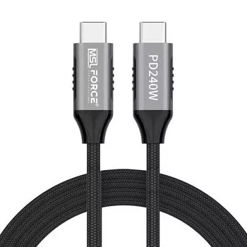 Надежный японский кабель для зарядки USB-C - USB-C, совместимый с Type-C PD, 240 Вт, передача данных USB 2.0, прочный нейлон, быстрая зарядка iPhone15