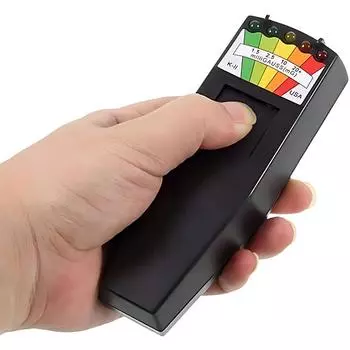 Надежный светодиодный измеритель ЭМП, необходимый инструмент для обнаружения ЭМП, высокопроизводительный 5-светодиодный измеритель ЭМП Гаусса, белый чёрный