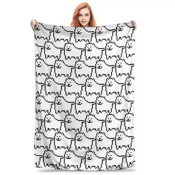 Надоедливый Пёс Спамтон Deltarune Одеяла Флис Все Сезоны Портативные Мягкие Пледы для Дома Улицы Плюшевое Тонкое Одеяло 30x40in