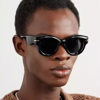 Надутые круглые солнцезащитные очки в стиле панк для женщин и мужчин Y2k спортивные очки для женщин винтажные очки в стиле стимпанк чёрный