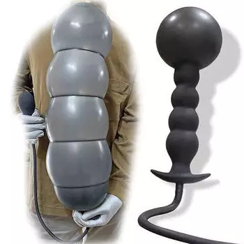 Надутый анальный фаллоимитатор, встроенный силиконовый расширитель на колонке, массаж простаты, стимуляция точки G, 18 секс-игрушек