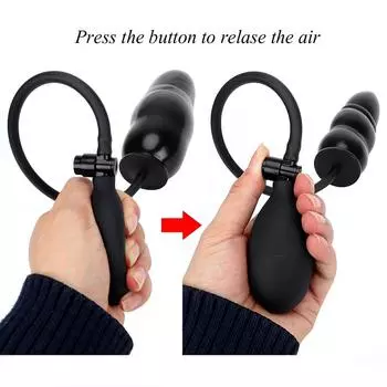 Надувная Анальная Пробка Расширяемая Анальная Пробка с Насосом Анальный Расширитель Массажер Товары для Взрослых Силиконовые Секс-Игрушки