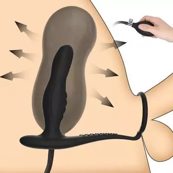 Надувная анальная пробка с кольцом для пениса, стимулирующая секс-игрушки для мужчин и женщин, расширитель ануса и ягодиц, массажер простаты, стимулятор точки G