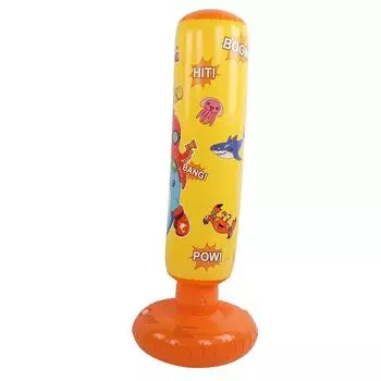 Надувная боксерская колонна для детей, боксерская груша, мешок с песком, приспособление для снятия давления, желтый