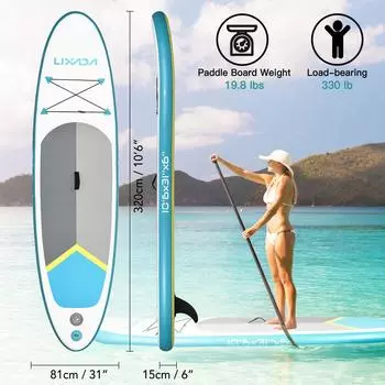 Надувная доска для серфинга для взрослых толщиной 6 дюймов SUP Paddleboard Набор для серфинга для водных видов спорта с