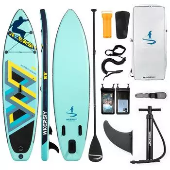 Надувная доска для весла, 320 см, доска для весла, вместимость 300 фунтов зелёный