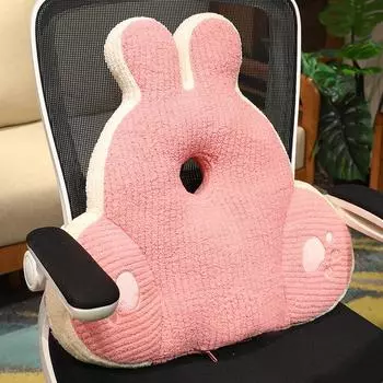 Надувная флисовая поясничная поддержка Офисная перфорированная подушка для сна Двусторонняя поясничная подушка Автомобильная утолщенная поясничная подушка Подушка для стула 55*45cm