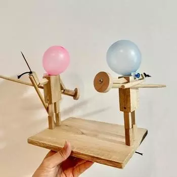 Надувная игра в фехтование, боевая кукла, игрушка, деревянная настольная игра, боевая доска, игла, зубочистка, бой, взрыв