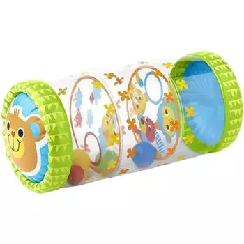 Надувная игрушка-ролик, Надувной детский ролик, Детский ролик для ползания, Детская игрушка для ползания, Игрушка-колокольчик для малышей, Игрушка-ходунки с океанским мячом для ребенка 48*22*0.28cm зелёный