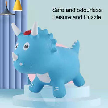 Надувная игрушка-животное для катания на батуте из ПВХ, мягкая, утолщенная, игровое оборудование, прыгающая лошадь-динозавр для ребенка зелёный