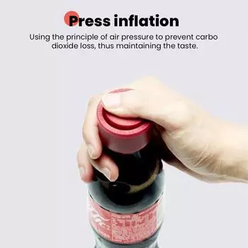 Надувная крышка для газированной воды типа «пресс», крышка для газированной воды «спрайт», крышка для колы, герметичная крышка для бутылки с газированным напитком, пробка для газовой бутылки красный