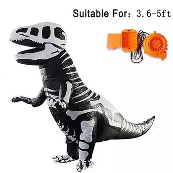 Надувная одежда, одежда для динозавров, одежда-талисман, костюмы для ролевых игр для взрослых и детей на Хэллоуин One Size чёрный