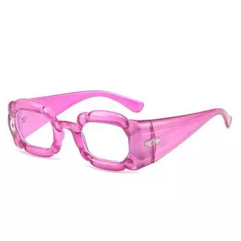 Надувная оправа для очков, хип-хоп квадратный пуф персонализированный уличный снимок плоское зеркало женщина white film (anti-blue light)