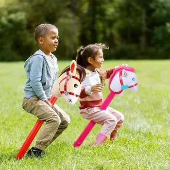 Надувная палка интерактивное развлечение ПВХ прочная лошадь голова катание на игрушечном животном дети розовый