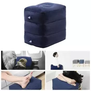 Надувная подставка для ног в самолете, регулируемая по высоте, износостойкая, очень мягкая, широко используемая, складная, портативная, удлинитель для кресла в самолете темно-синий