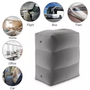 Надувная подушка для ног ПВХ флокированная трехслойная подушка для ног для дальних перелетов на самолете подушка для ног с возможностью смены слоев надувная подставка для ног 42*33*26cm синий