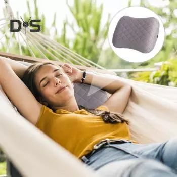 Надувная подушка для путешествий на открытом воздухе со съемным моющимся чехлом, эргономичная, сверхлегкая, для кемпинга, пешего туризма, поддержки шеи и поясницы, для сна серый