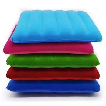 Надувная подушка для путешествий на открытом воздухе, портативная складная флокированная подушка для путешествия, самолет, отель, домашняя подушка красный