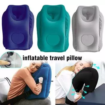 Надувная подушка для путешествий на воздушной подушке для самолета, офиса, отдыха для сна, шеи, головы, подбородка чёрный