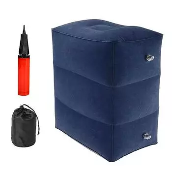 Надувная подушка для путешествий, подушка для ног, регулируемая трехслойная табуретка для ног для автомобиля, автобуса, самолета, подушка для ног с насосом