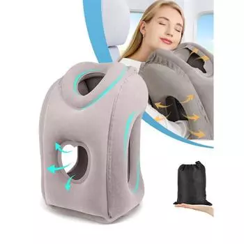 Надувная подушка для путешествий с новым рисунком, портативная подушка для поддержки подбородка и шеи для самолета, автомобиля, автобуса, поезда, офисная подушка для отдыха на отдыхе