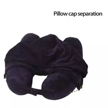 Надувная подушка для шеи с запатентованным клапаном защиты дышащая легкая длительная поездка шейный отдел позвоночника домашнее использование 1pc чёрный