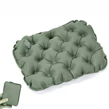 Надувная подушка для улицы, легкая складная подушка для ягодиц, офисное кресло, футон, подушка для ягодиц с сумкой для хранения, аксессуары для кемпинга и пешего туризма one size оливковое зеленый