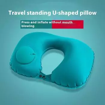 Надувная подушка-самолет U-типа, подушка для шеи, дорожная подушка для офиса, портативная подушка для защиты шеи U-образной формы чёрный