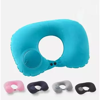 Надувная шея полностью шея для путешествия на самолете автомобиль One Size чёрный