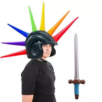 Надувная шляпа синий меч реквизит для украшения вечеринки One size чёрный