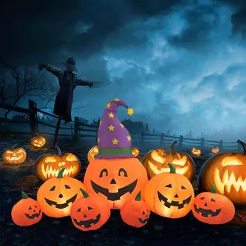 Надувная тыква на Хэллоуин, адаптер США 2,4 м, универсальный, простой в хранении, декор для двора