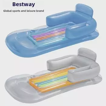 Надувное плавающее кресло Bestway 43028 - односпальная водяная кровать и пляжный коврик 161*84 cm (1.3 kg)