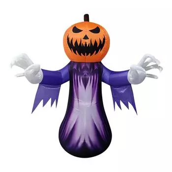Надувное уличное украшение на Хэллоуин, Надувная шляпа ведьмы, Встроенная светодиодная подсветка, Надувная игрушка для сада на Хэллоуин для патио, сада, праздника One Size