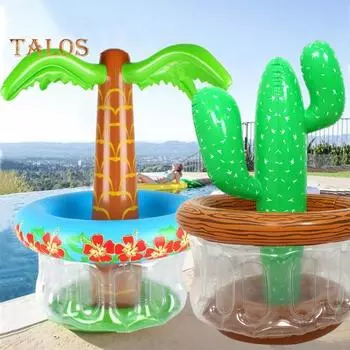 Надувное ведро для льда в форме кокосовой пальмы Плавающий контейнер для льда Ведро для охлаждения напитков Портативный летний охладитель для вечеринок для напитков Еда B