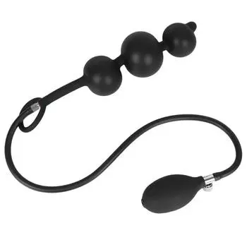 Надувной анальный расширитель с тремя шариками и бусинами 1pcs
