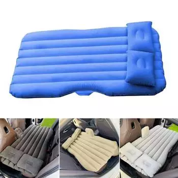 Надувной автомобильный матрас. Надувная кровать. Быстрая дефляция. Флокирующая поверхность. Складная конструкция. Легко носить с собой. Электрический воздушный насос с подушками. B чёрный