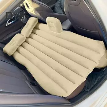 Надувной автомобильный матрас. Надувная кровать. Быстрая дефляция. Флокирующая поверхность. Складная конструкция. Легко носить с собой. Электрический воздушный насос с подушками. B чёрный