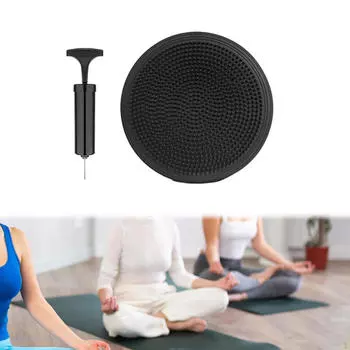 Надувной балансировочный коврик для упражнений и тренировок с воздушной стабилизирующей доской синий