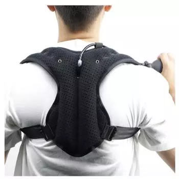 Надувной бандаж на ключицы, сколиоз, корректор осанки, выпрямитель, пояс, поддержка верхней и нижней части спины, горбатый корсет унисекс чёрный