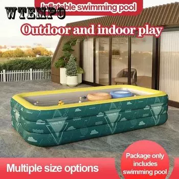 Надувной бассейн для отдыха на открытом воздухе ПВХ бассейн для сада, заднего двора, пляжных принадлежностей 1,5-4,28 м 150*105*55cm зелёный