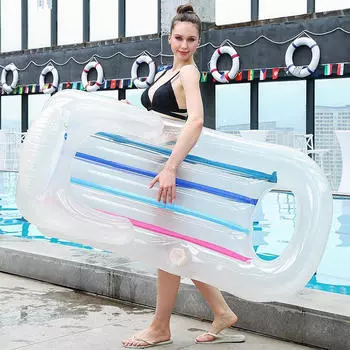 Надувной бассейн поплавок для взрослых, поплавок шезлонг поплавки плот плавающий стул вода плавание Rainbow
