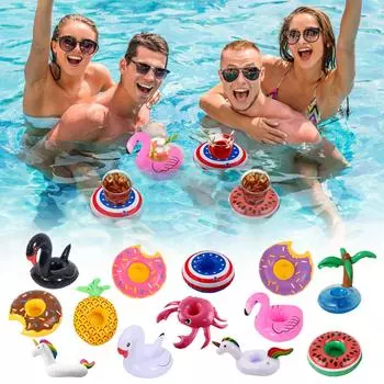 Надувной держатель для напитков для бассейна и ванны. Надувной плавающий в воде держатель для напитков для легкого доступа. One Size