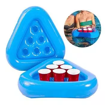 Надувной держатель для напитков, плавающий держатель для стакана в бассейне с 6 отверстиями, ПВХ, поплавковый поддон для питья, летний аксессуар для гидромассажной ванны для пивных бутылок, напитков B