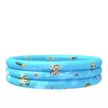 Надувной детский бассейн с 3 кольцами, летний водный бассейн, плавательный бассейн для детей, портативный бассейн, надземный бассейн 90*90*30cm,Star League синий