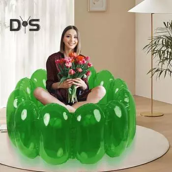 Надувной диван-кресло из прозрачного ПВХ с защитой от протечек, грузоподъемностью 250 фунтов, портативный для использования в помещении, гостиной, спальне, на открытом воздухе, надувной диван красный