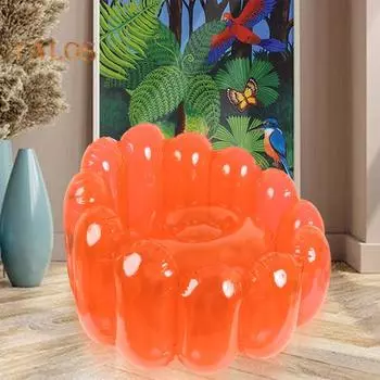 Надувной диван-кресло из прозрачного ПВХ с защитой от протечек, грузоподъемностью 250 фунтов, портативный для использования в помещении, гостиной, спальне, на открытом воздухе, надувной диван жёлтый